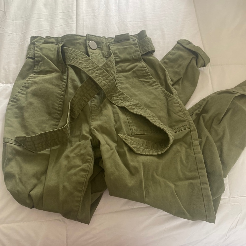 Green High Rise Pants